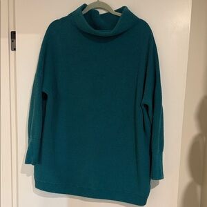 Free People Teal Women's Tunic Cowl Sweater